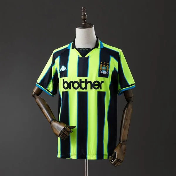 Camiseta de fútbol Manchester City 1998/99 VISITANTE MANGA CORTA VERSION FAN